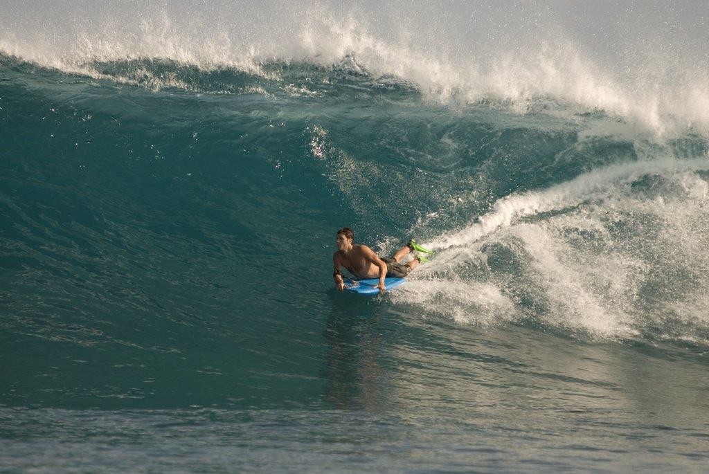 Big wave surfing in the Maldives