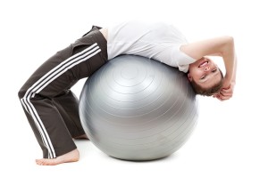 Stretching exercise on ball