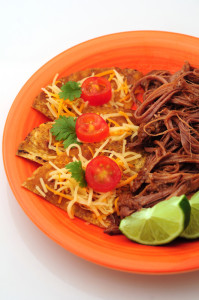 shredded beef nachos